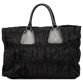 Prada Black Tessuto Gaufre Tote