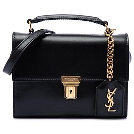 Saint Laurent Borsa Satchel High School Mini in pelle di vitello liscia nera