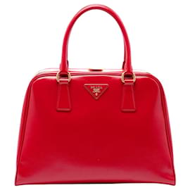 Borsa Prada Red Saffiano Vernice Pyramid Frame