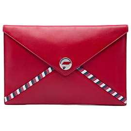 Chanel Red Lambskin Airlines Envelope Clutch
