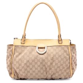 Borsa Tote Gucci Abbey D Ring in tela GG beige