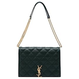 Saint Laurent Borsa a tracolla con catena Becky Small in pelle di agnello matelassé Verde