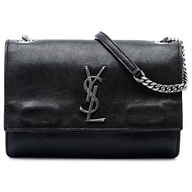 Saint Laurent Black Small Calfskin Monogram Sunset Crossbody