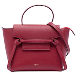 Bolso Cintura Celine Nano de Piel de Ternera Granulada Rojo - Céline