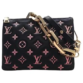 Louis Vuitton Black Bicolor Monogram Embossed Lambskin Coussin BB