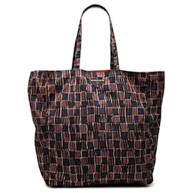Borsa Tote Prada in Tessuto Stampato Marrone