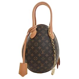 Borsa Egg Louis Vuitton in Monogram marrone e pelle di vitello