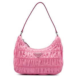 Borsa a tracolla Prada Re Edition in Tessuto Gaufre Rosa