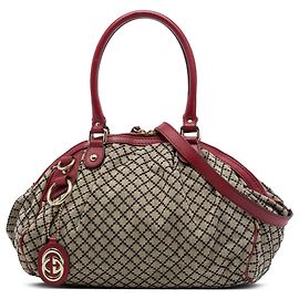 Gucci Beige Diamante Canvas Sukey Satchel