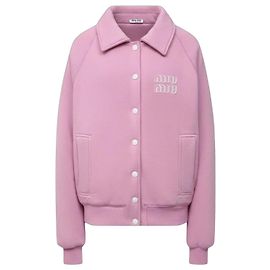 Miu Miu Chaqueta Baseball Rosa Algodón