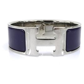 Hermes Purple and Silver Enamel Bangle Bracelet - Hermès