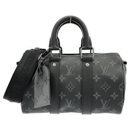 Louis Vuitton Monogram Eclipse Reverse Keepall Bandoulière 25cm Boston Bag