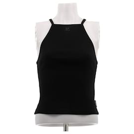 Courreges Schwarzes Baumwoll Tanktop XS