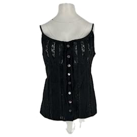 Camiseta de tirantes negra con encaje - Rouje