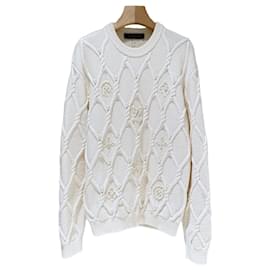 Strickpullover aus Wollmischung mit Zopfmuster und Verzierungen XL - Louis Vuitton