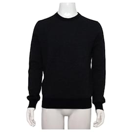 Camiseta de punto para hombre en lana azul marino oscuro con estampado de logotipo - Hermès