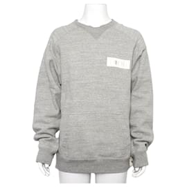 Graues Baumwoll-Sweatshirt mit Logo und seitlichem Reißverschluss für Herren T-Shirt - Dior