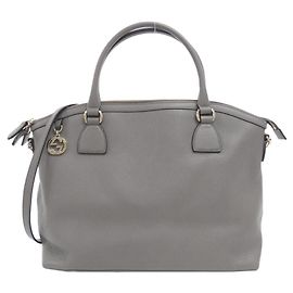 Borsa a mano Gucci in pelle grigia