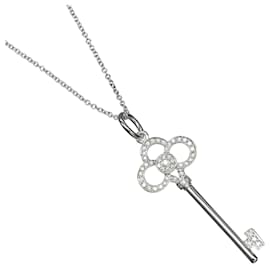 Pendente Crown Key Tiffany & Co. in oro bianco 18K con diamanti