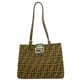 Borsa a tracolla Fendi Zucca in nylon e canvas