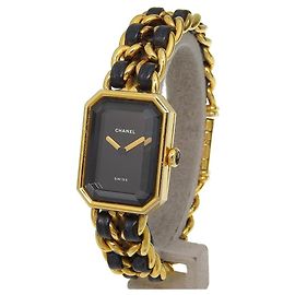 Chanel Premiere Rock Quartz Plattiertes Metall und Leder 20