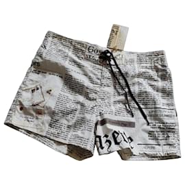 Underwear John Galliano newspaper print swim shorts L
