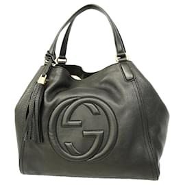 Borsa tote Gucci Soho in pelle nera