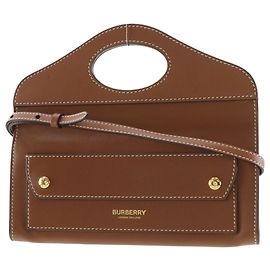 Clutch Burberry in pelle marrone