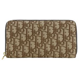 Monedero Christian Dior de lona marrón