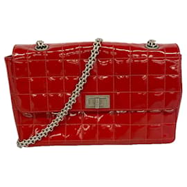 Borsa a tracolla Chanel in pelle verniciata rossa