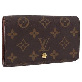 LOUIS VUITTON Monogram Porte Monnaie Billets Tresor Wallet M61730 Auth 194459A