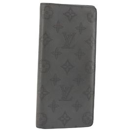 LOUIS VUITTON Monogram Shadow Portefeuille Braza Wallet Gray M81335 Auth bs36439
