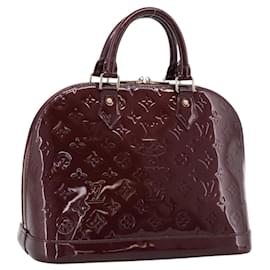 LOUIS VUITTON Monogram Vernis Alma PM Hand Bag Rouge Favist M91691 Auth bs36520 - Louis Vuitton