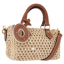 LOUIS VUITTON Nano Speedy Borsa a Mano Raffia 2way Beige Oro M83525 LV Auth 195336SAM