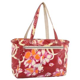 CHANEL Borsa Tote Alta Estate PVC Tela Rossa CC Auth 196247