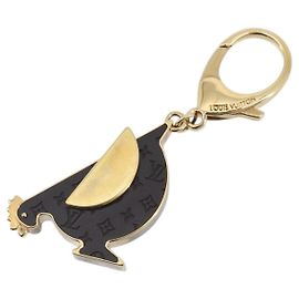 LOUIS VUITTON Bijou Sac Animania Charm metal Marrón LV Auth 195114A
