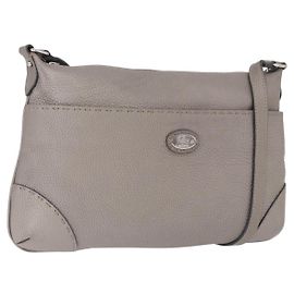 Borsa a tracolla FENDI Celeria in pelle grigio argento autentica 195653V