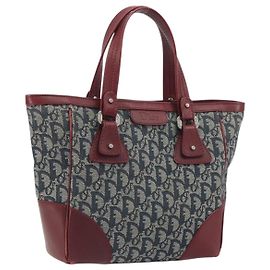 Borsa Christian Dior Trotter Canvas Navy Silver Auth 195056A