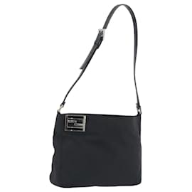 Borsa a tracolla FENDI Nylon Black Silver Auth 195365A