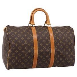 LOUIS VUITTON Monogram Keepall 45 Boston Bag M41428 LV Auth ka5609A