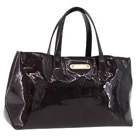 Bolsa LOUIS VUITTON Monogram Vernis Wilshire PM Bag Rouge Favist M91644 LV Auth ka5672