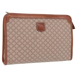 CELINE Macadam Clutch Bag PVC Beige Gold Auth 183561A - Céline