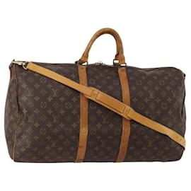 LOUIS VUITTON Monogram Keepall Bandouliere 55 Bolso Boston M41414 LV Auth 193877