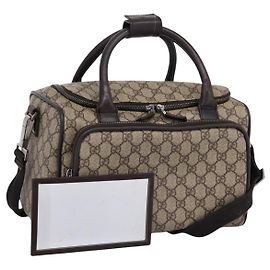 Borsa GUCCI GG Supreme Boston Bag PVC 2way Beige Silver 29914 Auth 196788