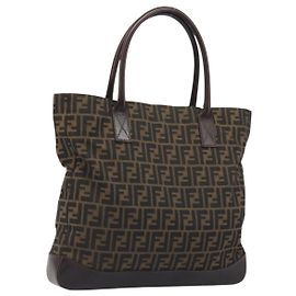 FENDI Zucca Canvas Tote Bag Brown Auth 195452V