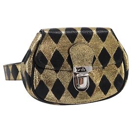 Borsello a vita GUCCI per bambini in pelle Oro Argento 605112 Auth 196463V