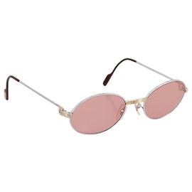 Gafas de sol CARTIER Metal Bordeaux Gold Tone Auth bs36463V