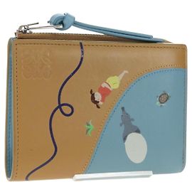 Portafoglio LOEWE in pelle Suna Fujita Collaboration Brown Silver Auth 195028M