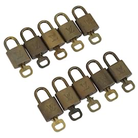 LOUIS VUITTON Padlock 10 Set Padlock metal Gold LV Auth 192564
