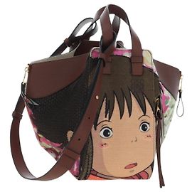 LOEWE x Studio Ghibli Spirited Away Hammock Small Bag Canvas Brown Auth 167469SM